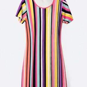 Bobbie Brooks Vibrant Striped  Dress